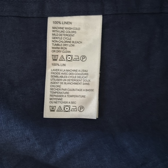 Tommy Bahama Coastalina 100% Linen Button Down Shirt. Island Navy. S. NWT. - Picture 9 of 10